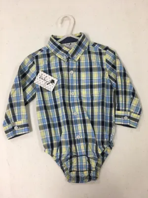 12-18 month yellow/blue plaid boysuit