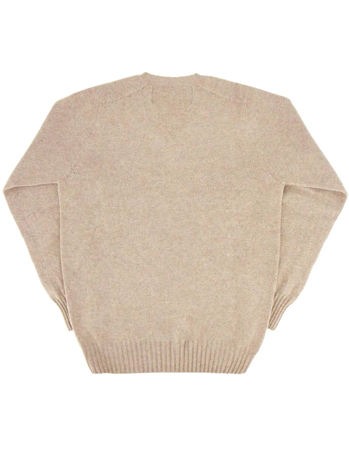 1940s Vintage Scottish Lambswool V-Neck Jumper in Clay Beige