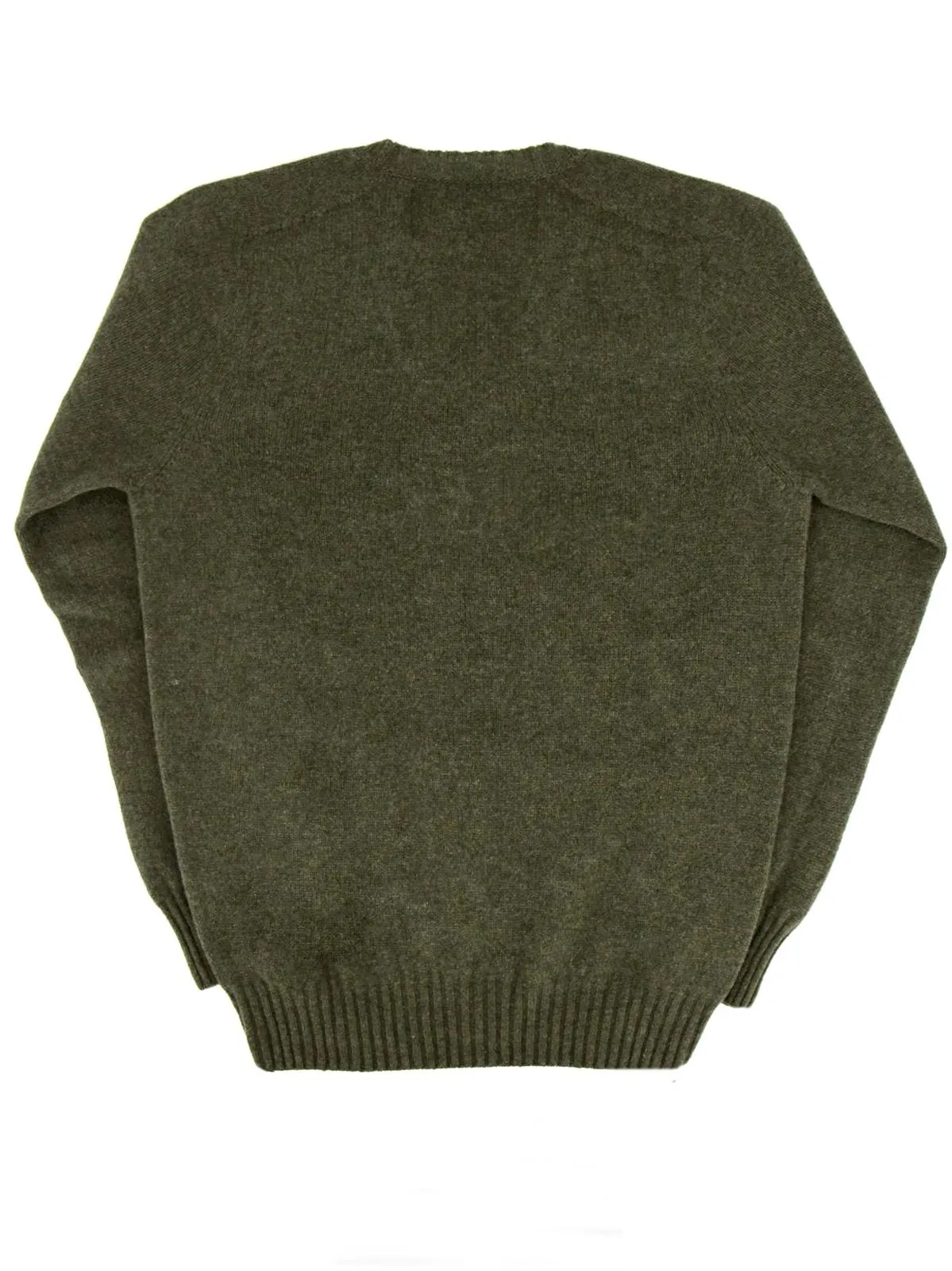 1940s Vintage Scottish Lambswool V-Neck Jumper in Linden Green