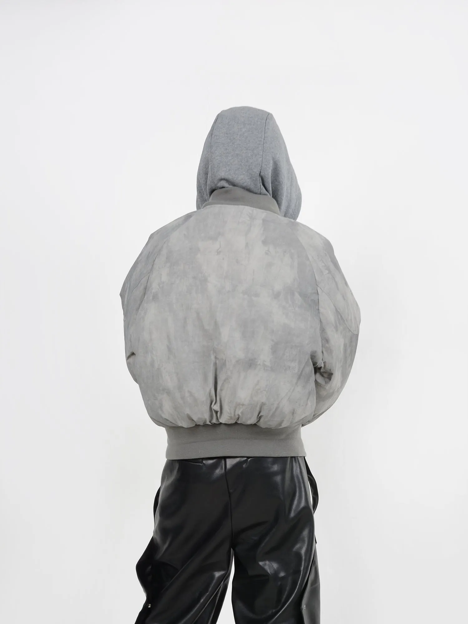 【24s January.】Deconstructed Distressed Fake Two-Piece Design Hooded Cotton Jacket