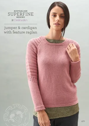 470 Jumper & Cardigan with Feature Raglan