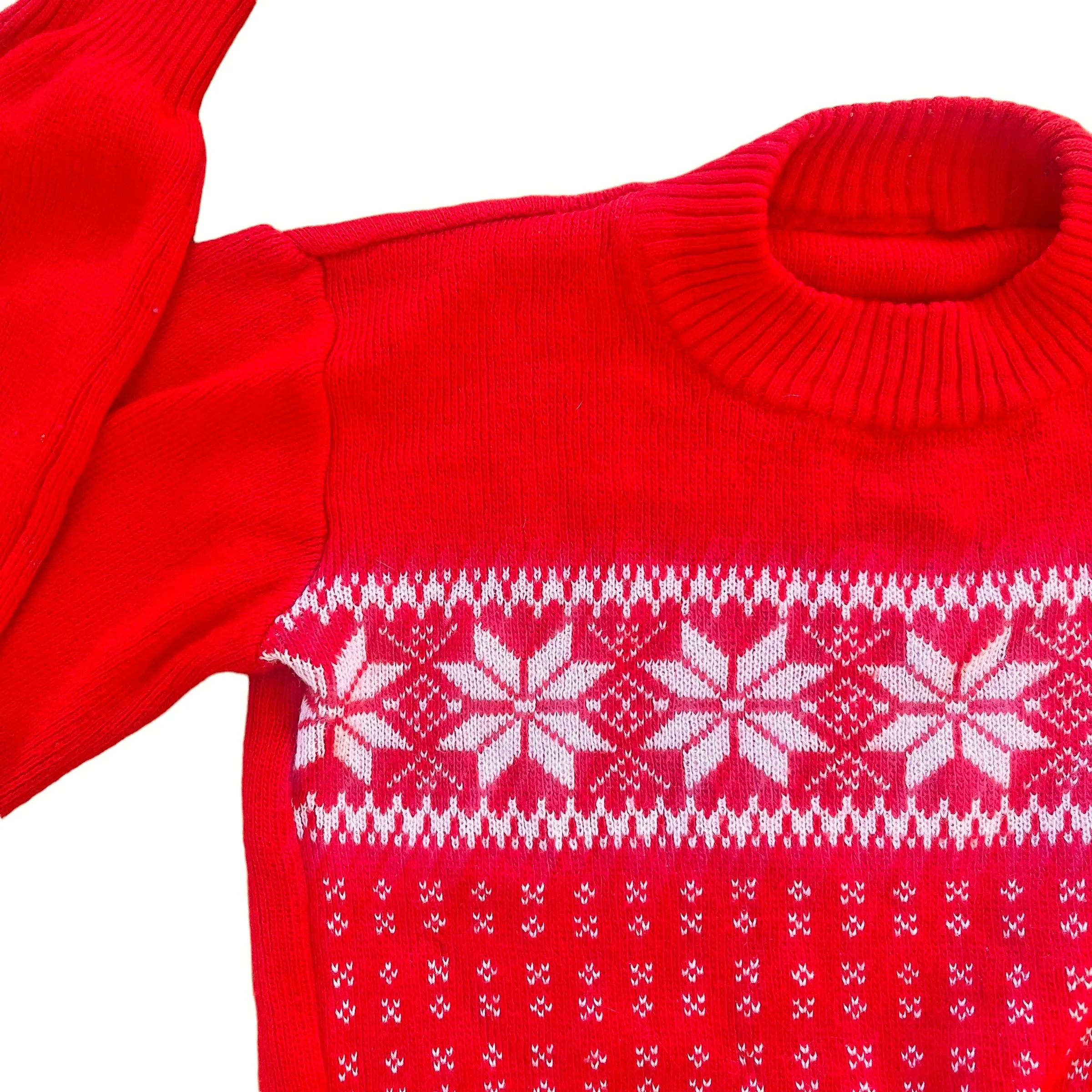 70's Red Jumper  6-8 Years