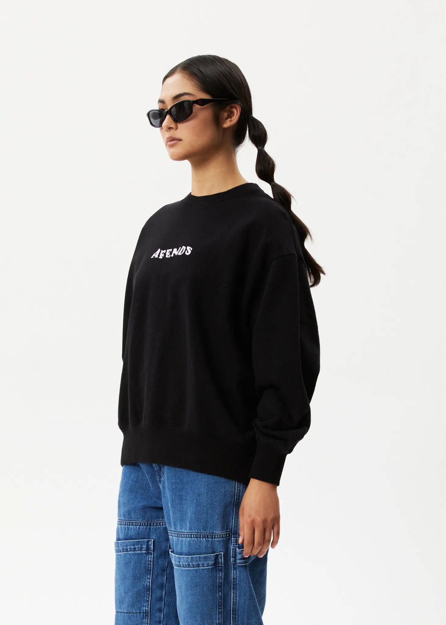 AFENDS Womens Lilah - Crew Neck Jumper - Black