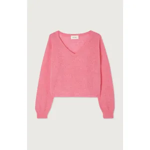 American Vintage V-Neck Razpark Pullover- Pink Candy Melange