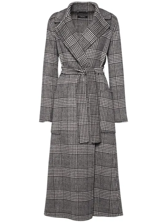 &#x27;S Max Mara   Galles checked wool belted long coat 