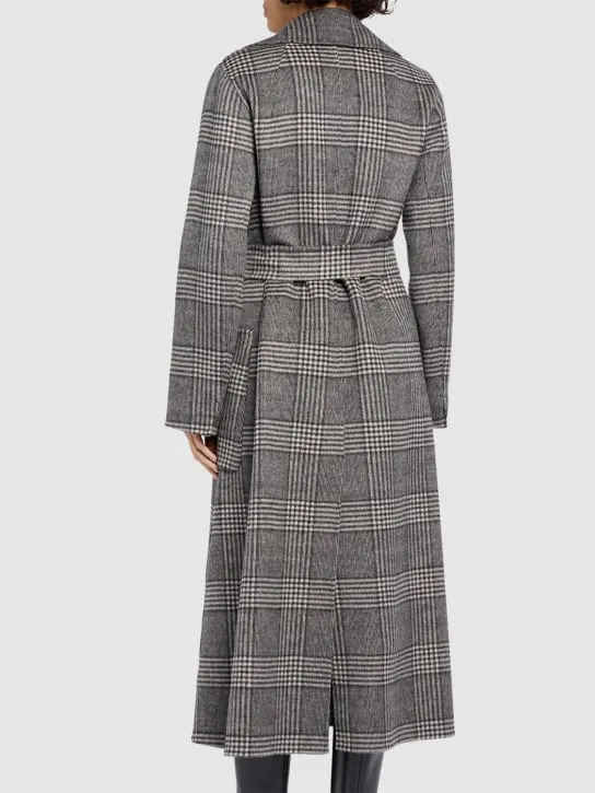 &#x27;S Max Mara   Galles checked wool belted long coat 