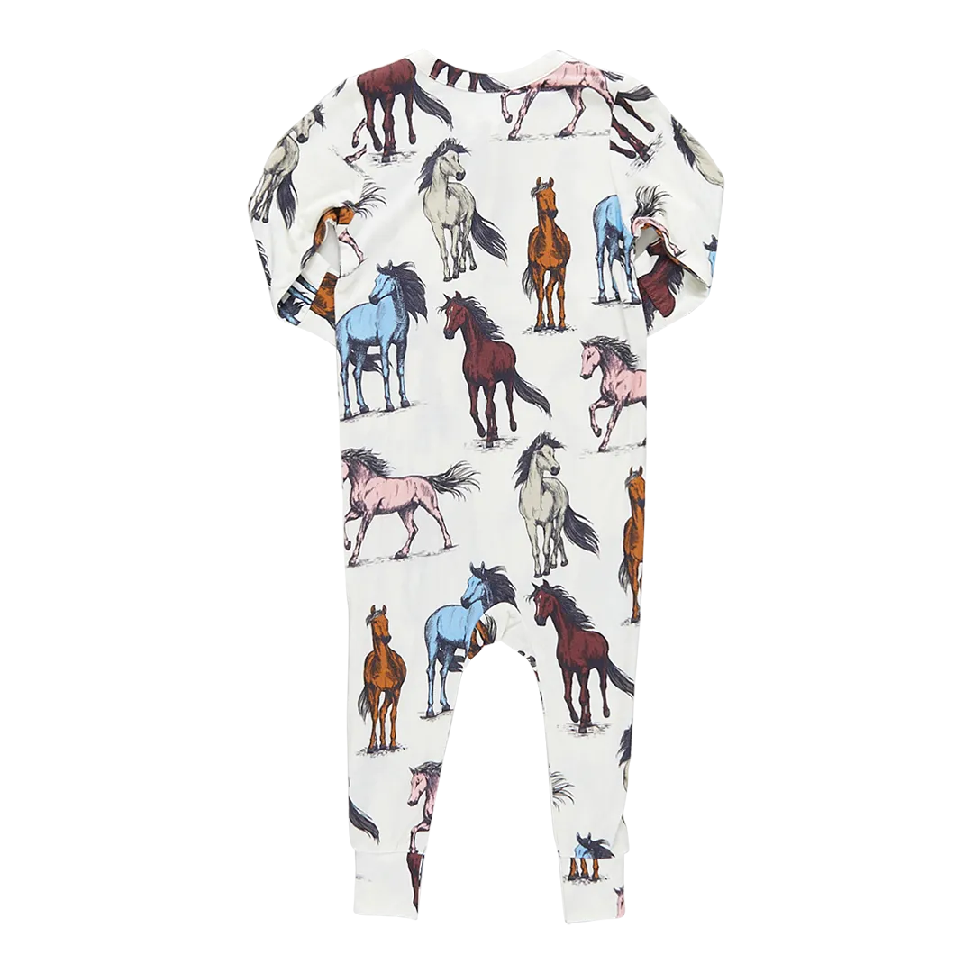 Baby Bamboo Romper - Multi Horses