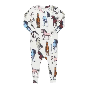 Baby Bamboo Romper - Multi Horses