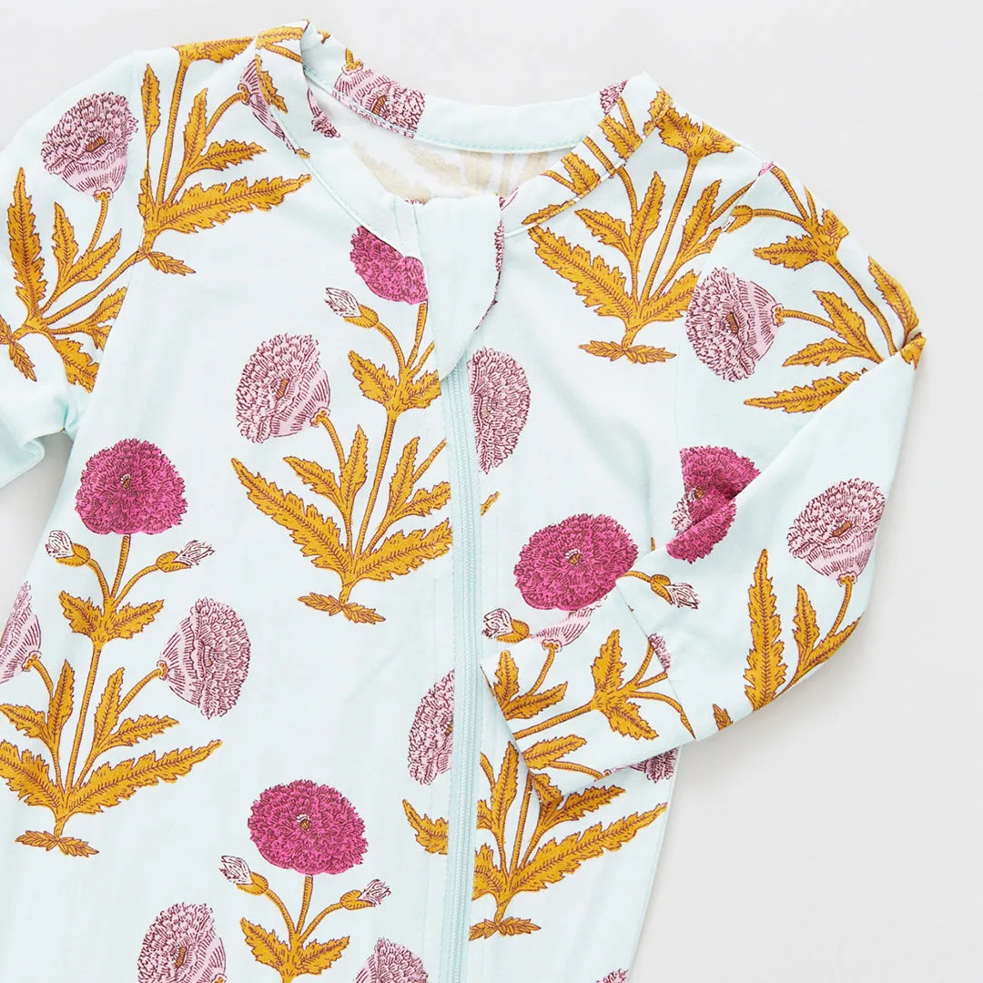 Baby Bamboo Romper - Pink Dandelions