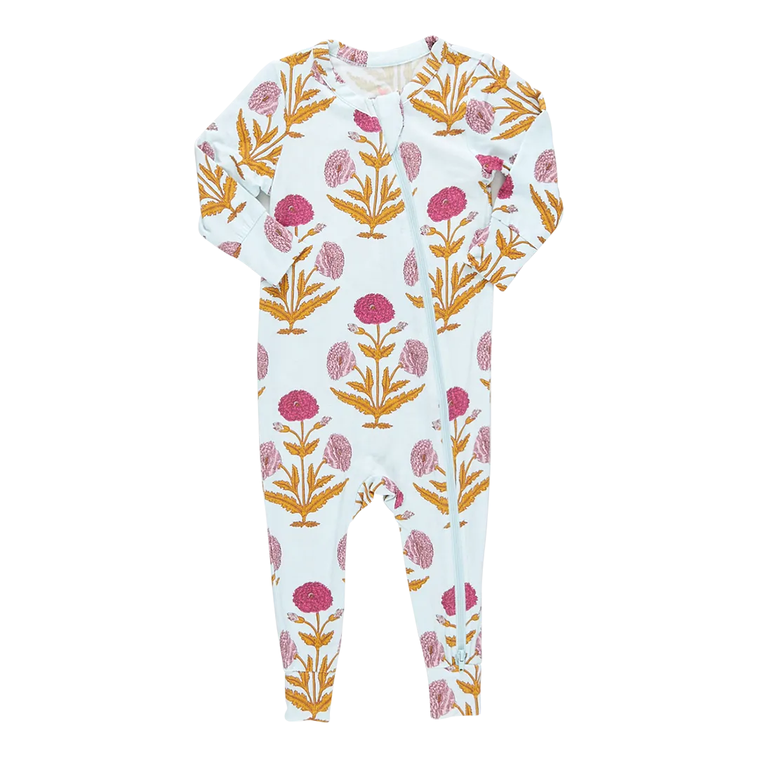 Baby Bamboo Romper - Pink Dandelions