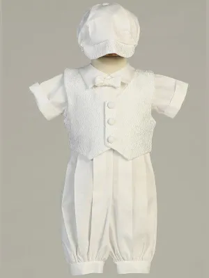 Baby Boys White Baptism & Christening Romper - Allen