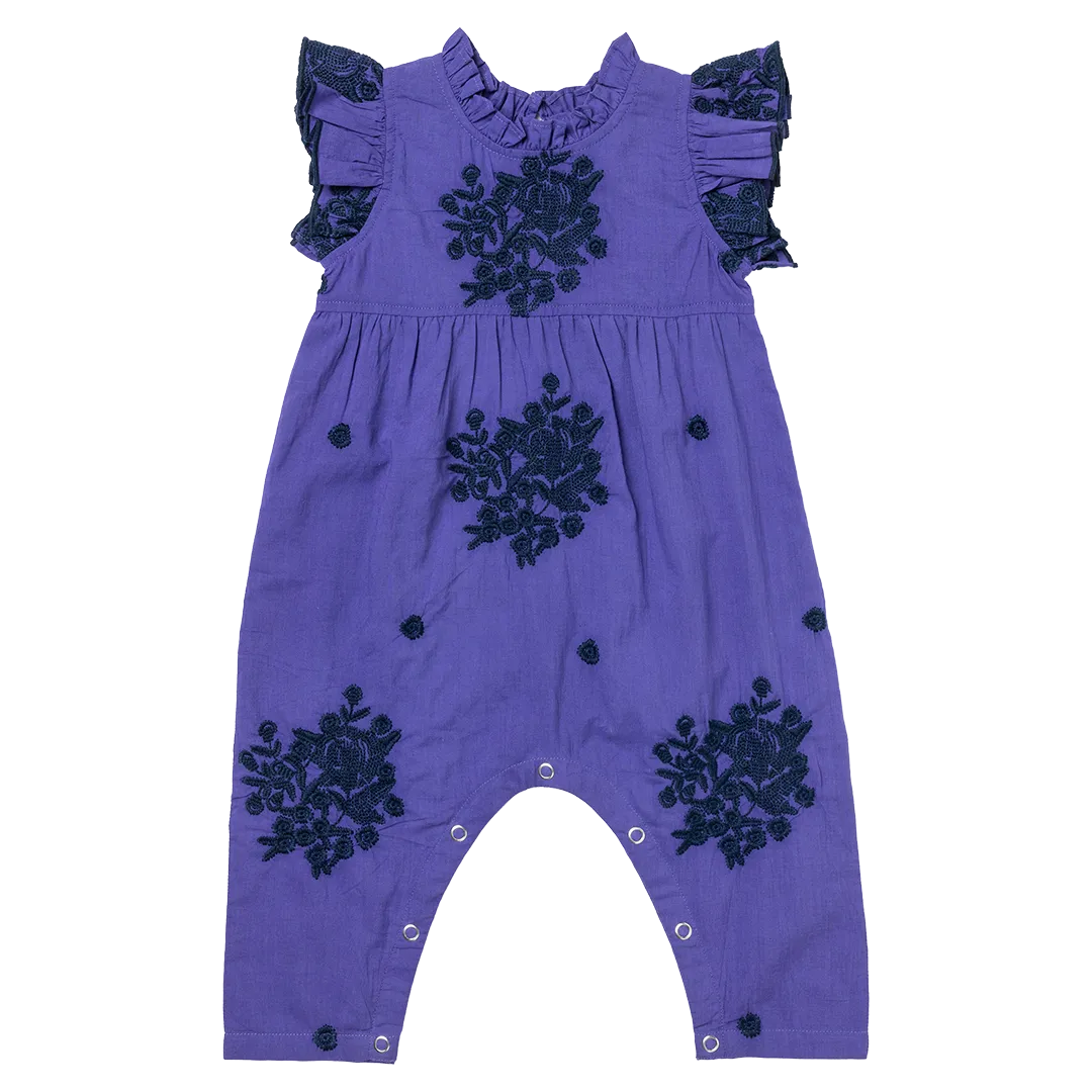 Baby Girls Jennifer Jumper - Royal Purple Embroidery