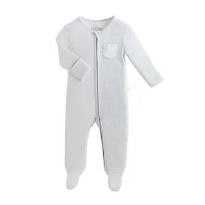 Baby Mori Organic Zip Up Sleepsuit in Grey