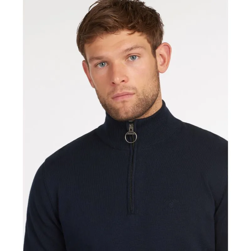 Barbour Cotton Half Zip Mens Jumper - Navy