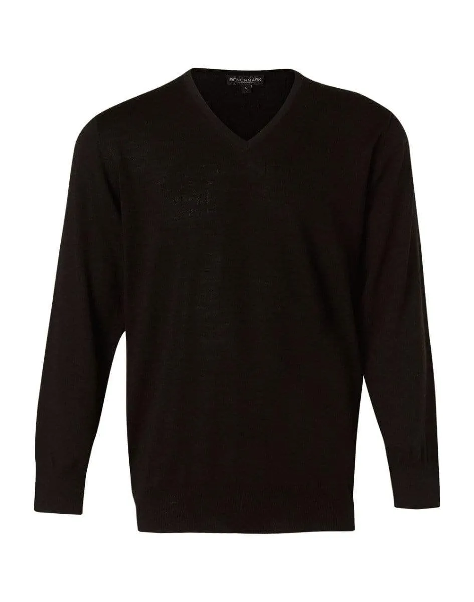 BENCHMARK Men's V-Neck Long Sleeves Jumper M9502