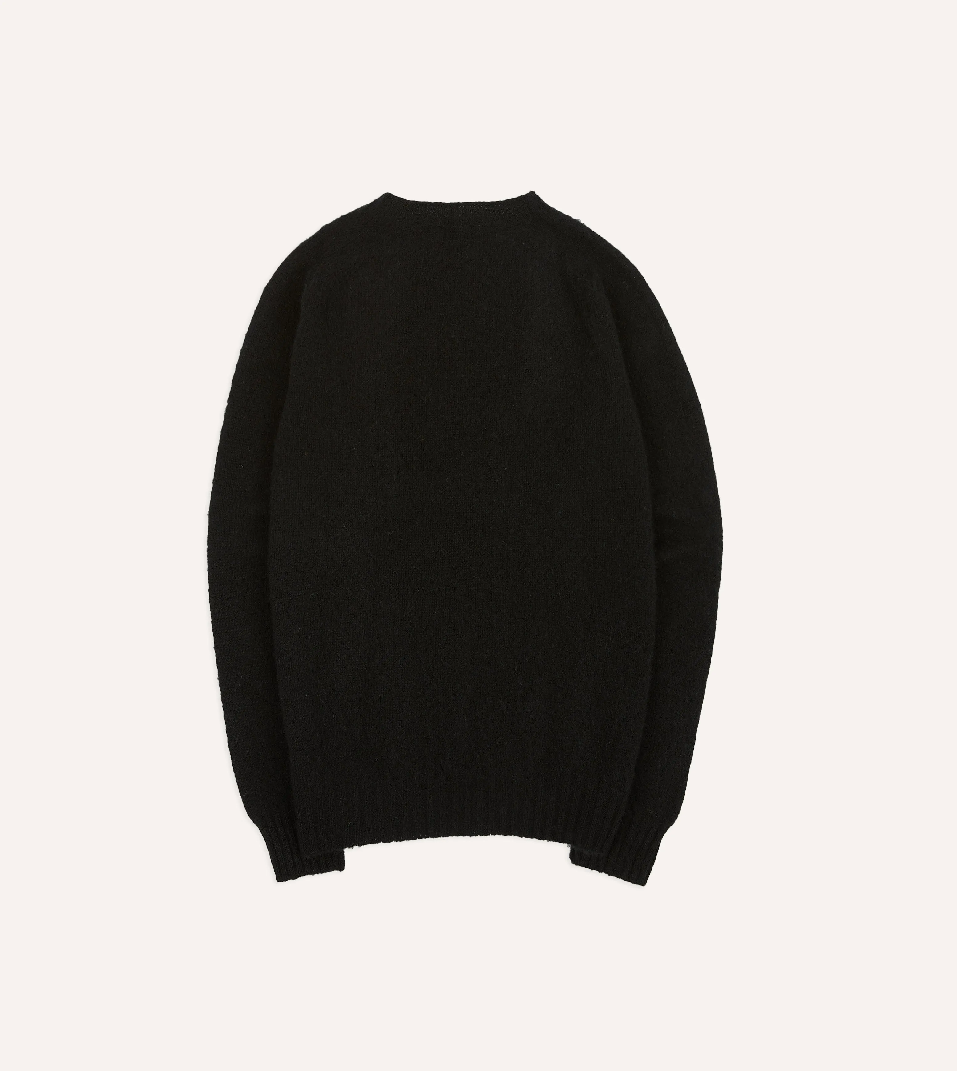 Black Brushed Shetland Crew Neck Jumper