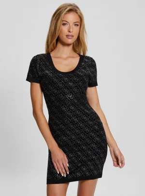 Black Paige 4G Logo Knit Mini Dress