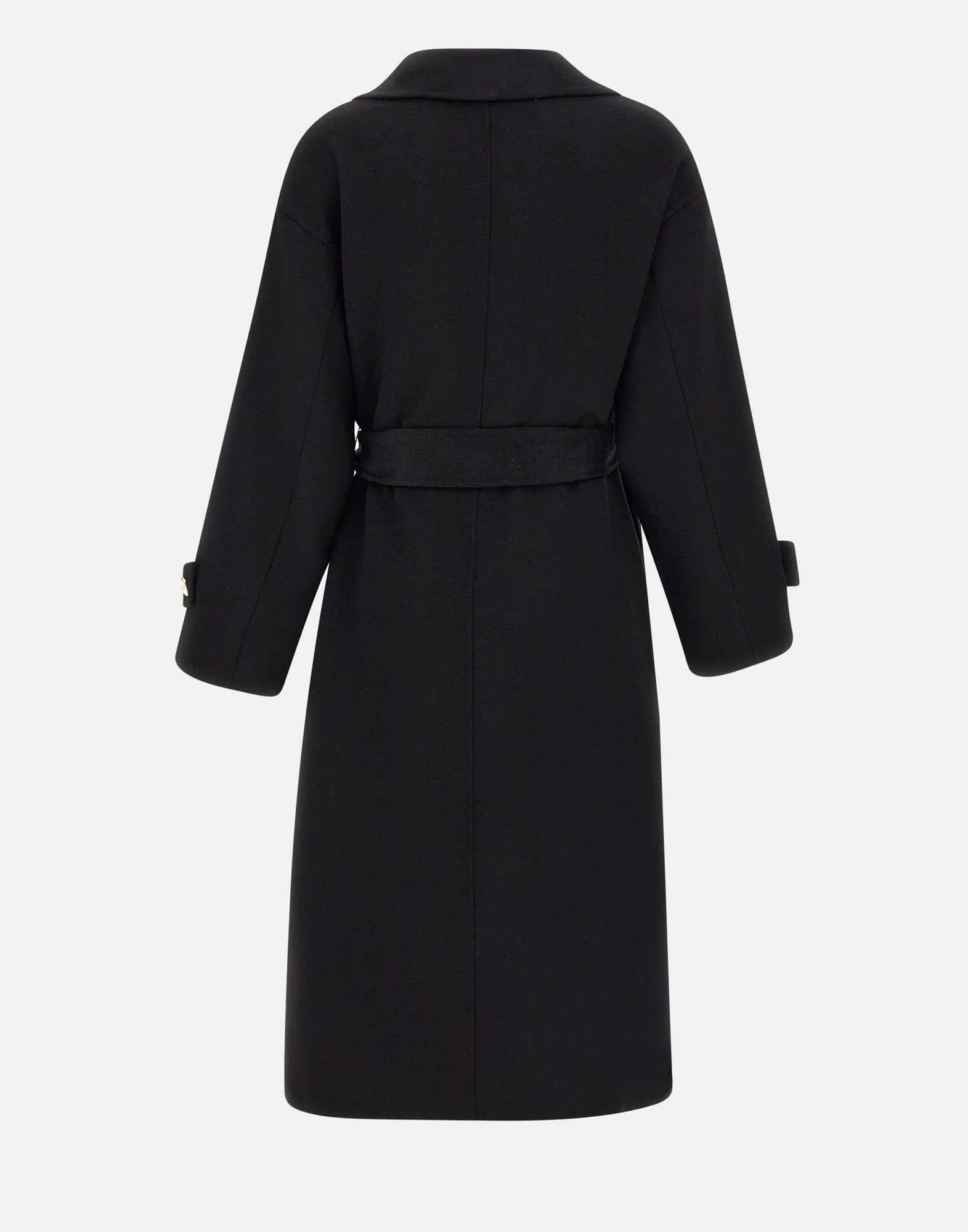 Black Wool-Blend Oversized Coat