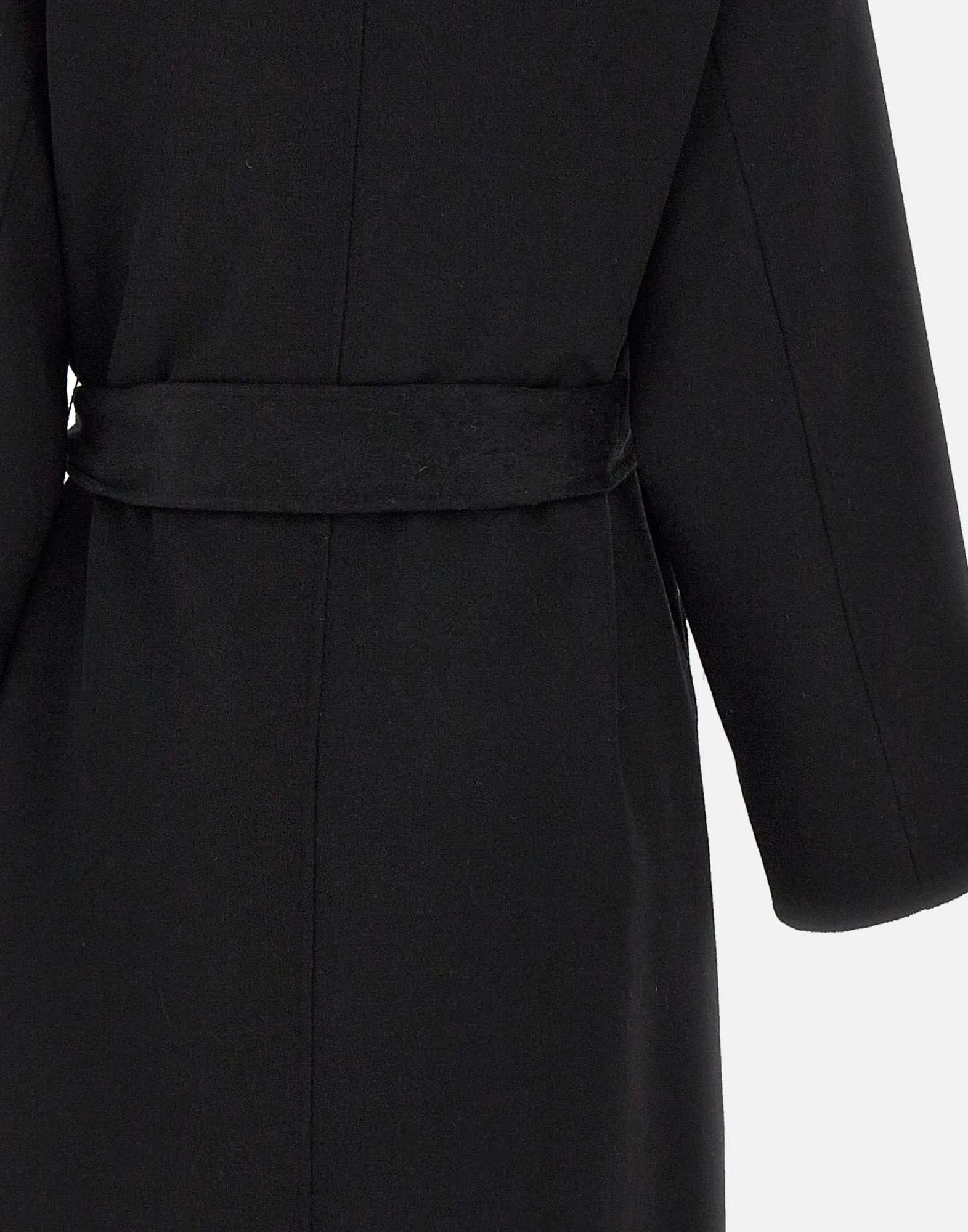 Black Wool-Blend Oversized Coat