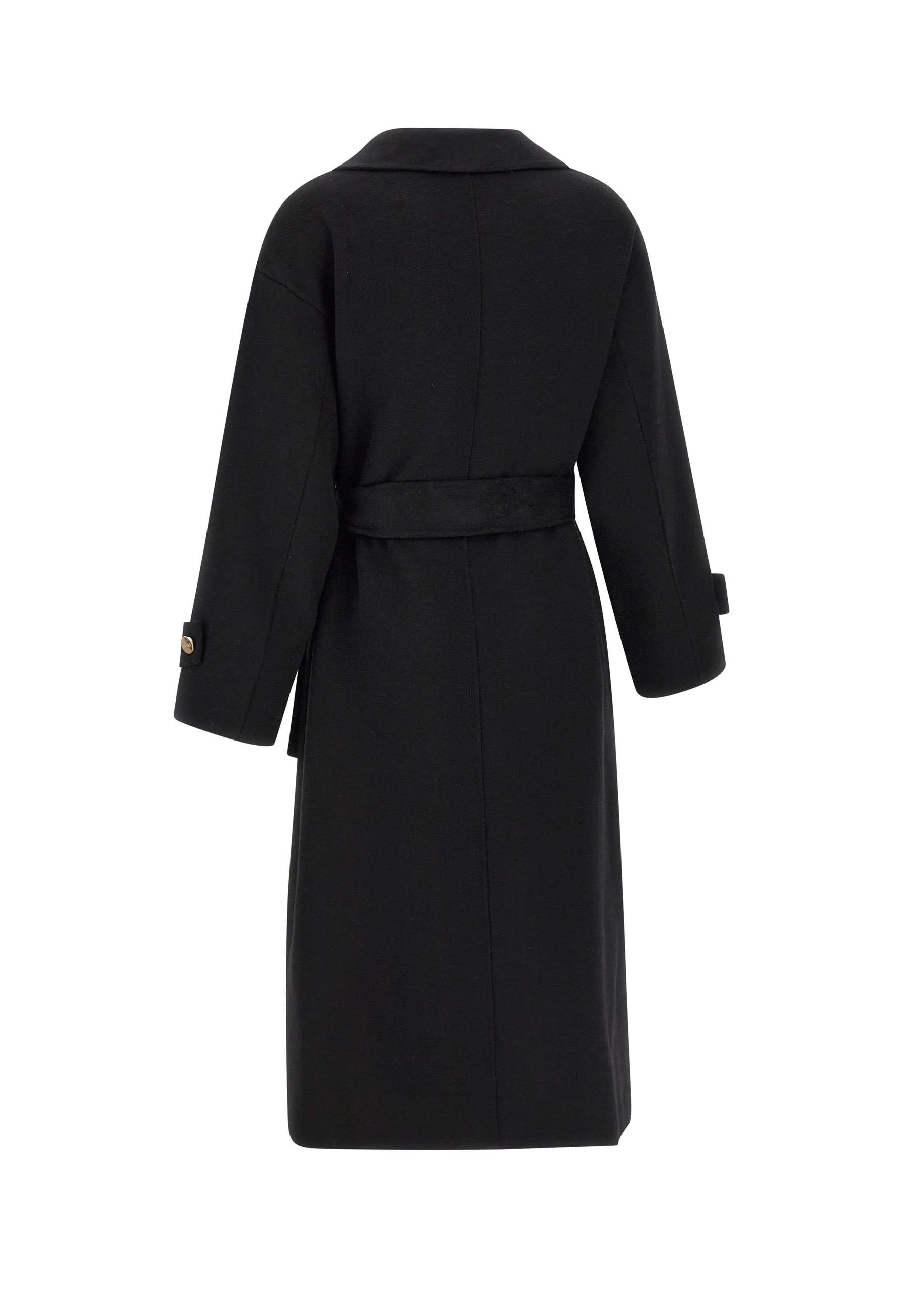 Black Wool-Blend Oversized Coat