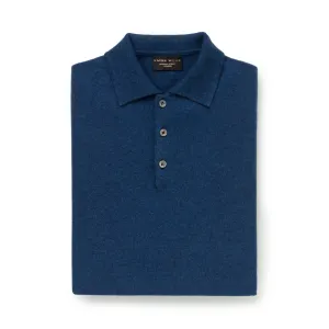 Blue Melange Cashmere Polo