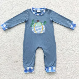 boys thankful pumpkin long sleeve onesie LR0319