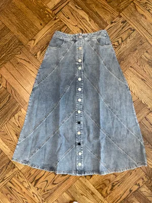 Button Denim Midi