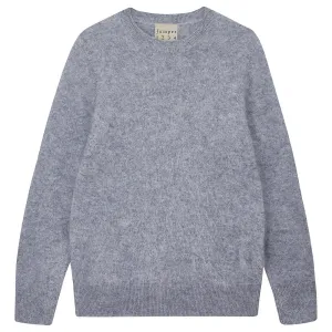 Cashmere Brushed Crew in Mid Grey