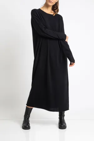 Cashmere Lena Jumper Dress in Black (low stock)