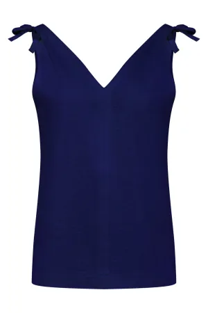 Celia Sleeveless Top Navy Blue