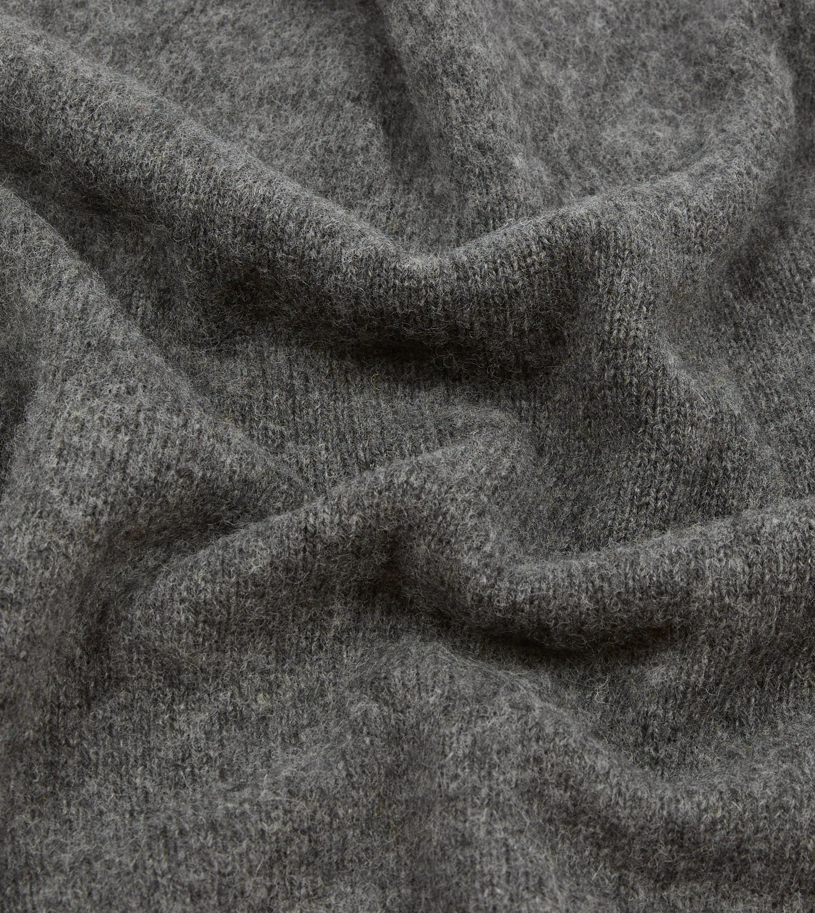 Charcoal Brushed Shetland Crew Neck Jumper