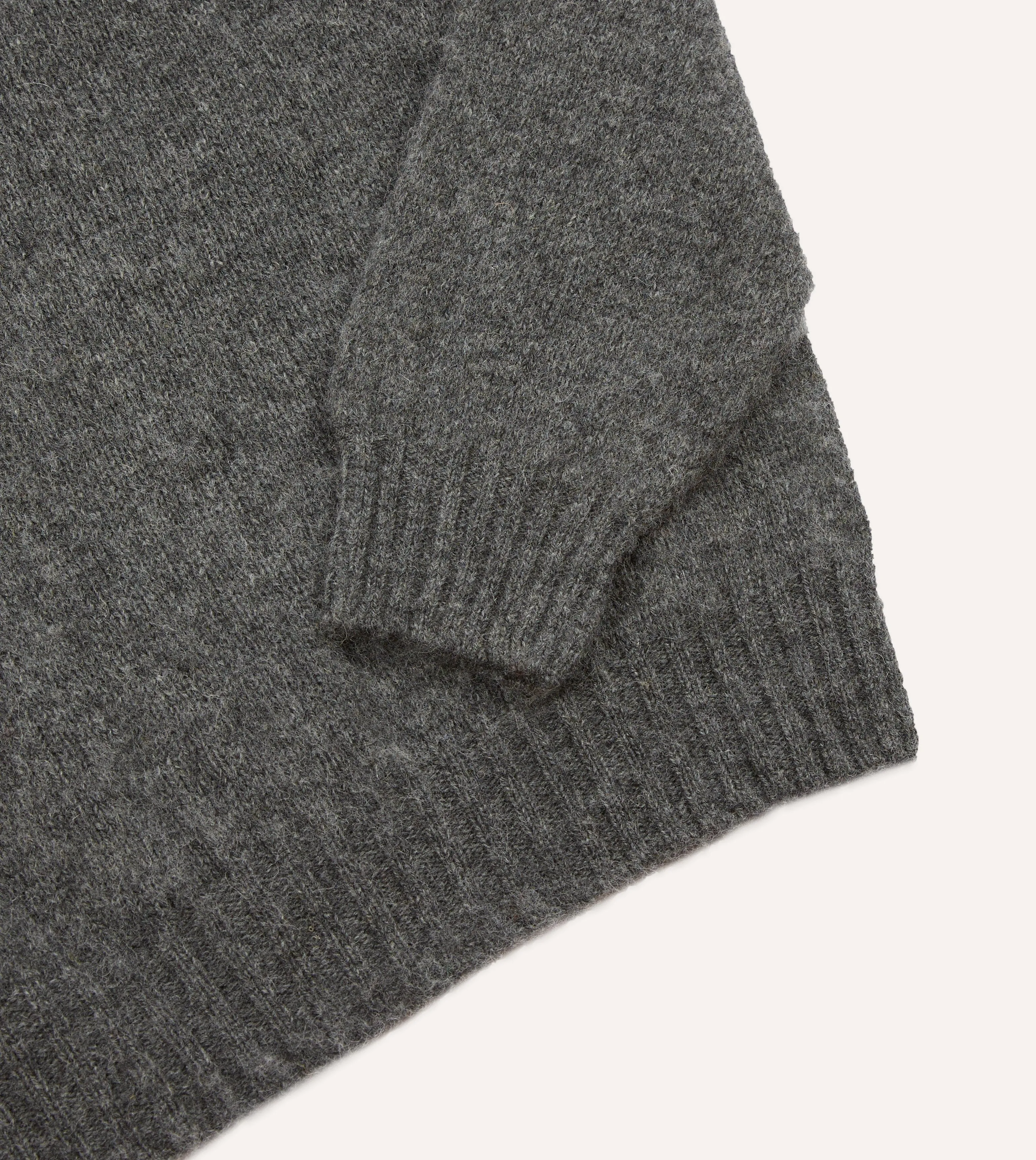 Charcoal Brushed Shetland Crew Neck Jumper