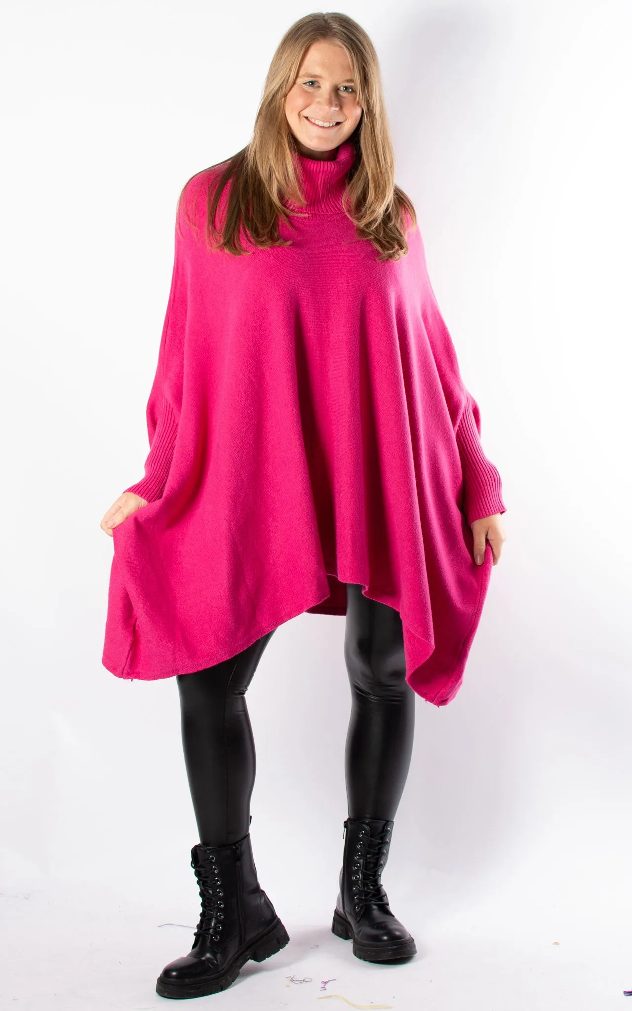 Charlotte Roll Neck | Hot Pink