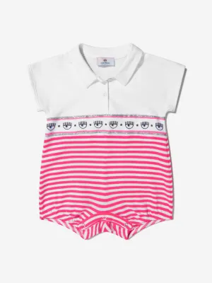 Chiara Ferragni Baby Girls Cotton Striped Romper