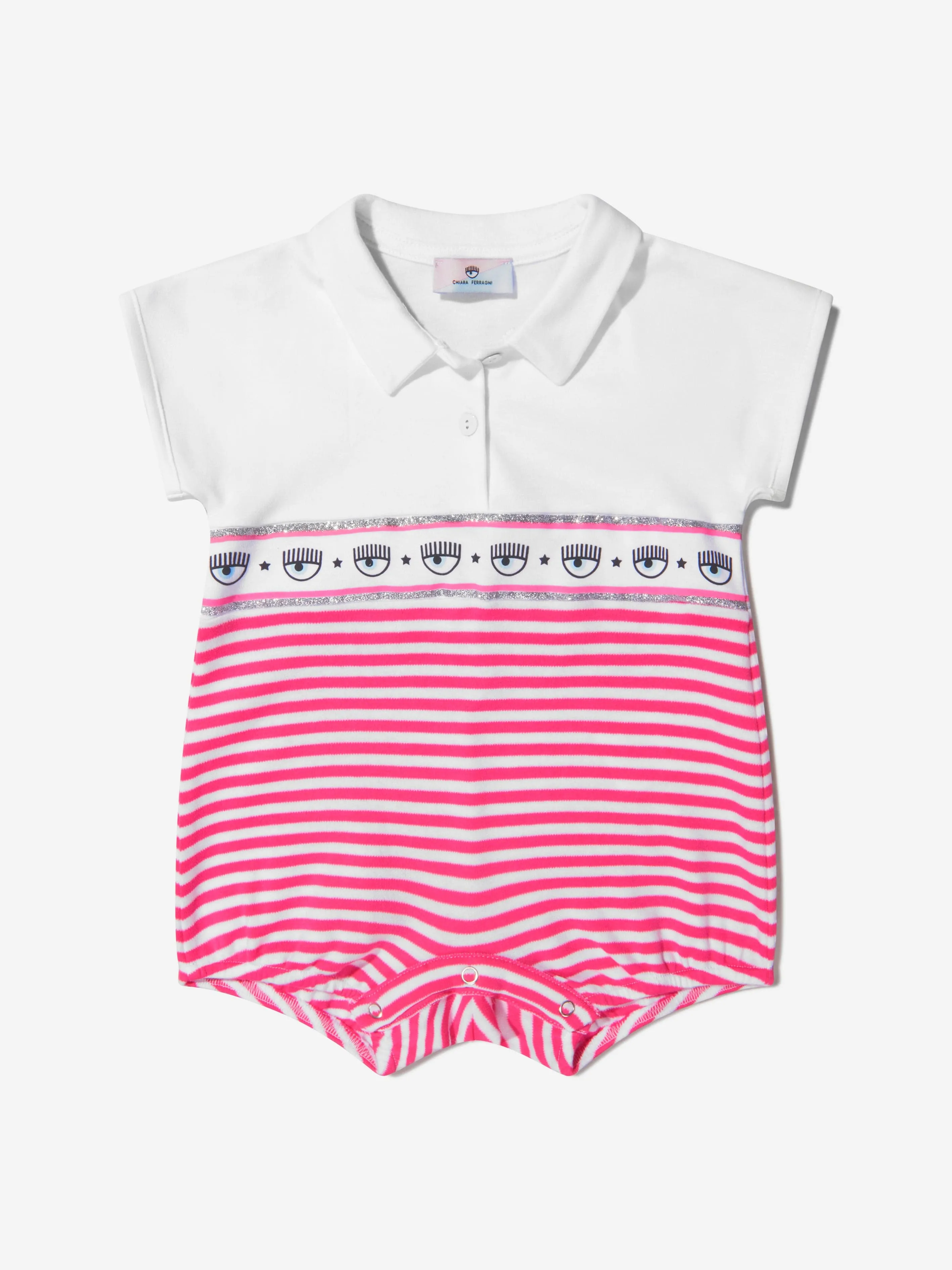 Chiara Ferragni Baby Girls Cotton Striped Romper