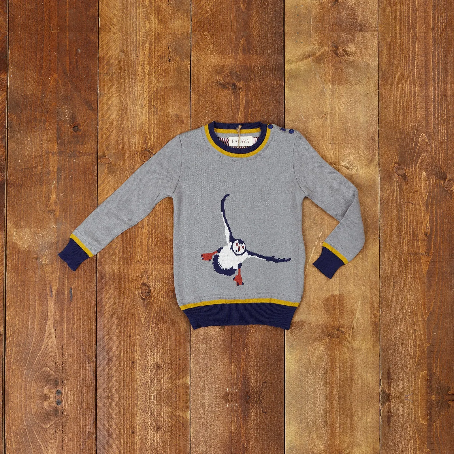 Children's Jumper - Grey Puffin