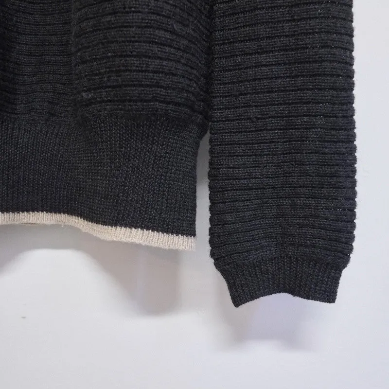 contrast hem turtleneck jumper