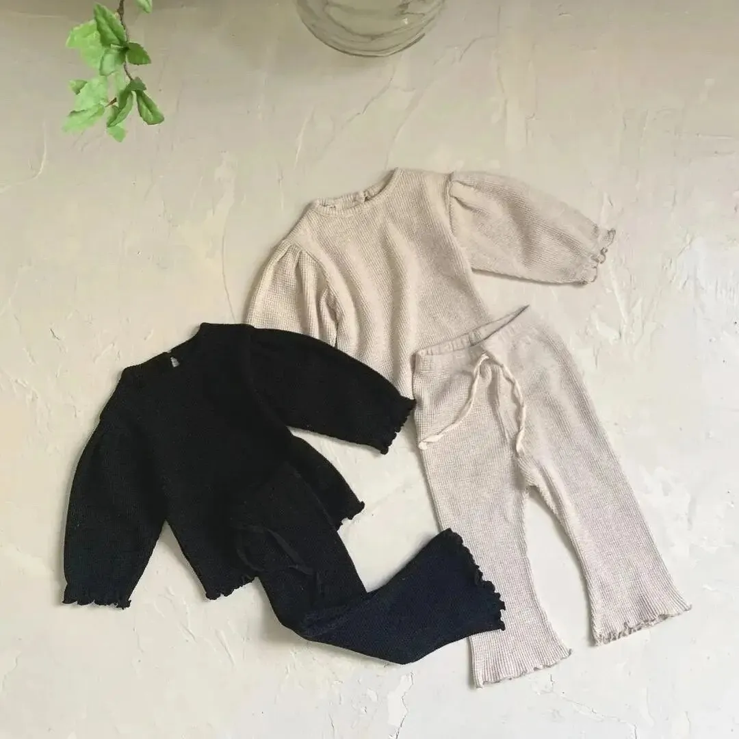 Cozy Cotton Knit Outfit for Little Girls