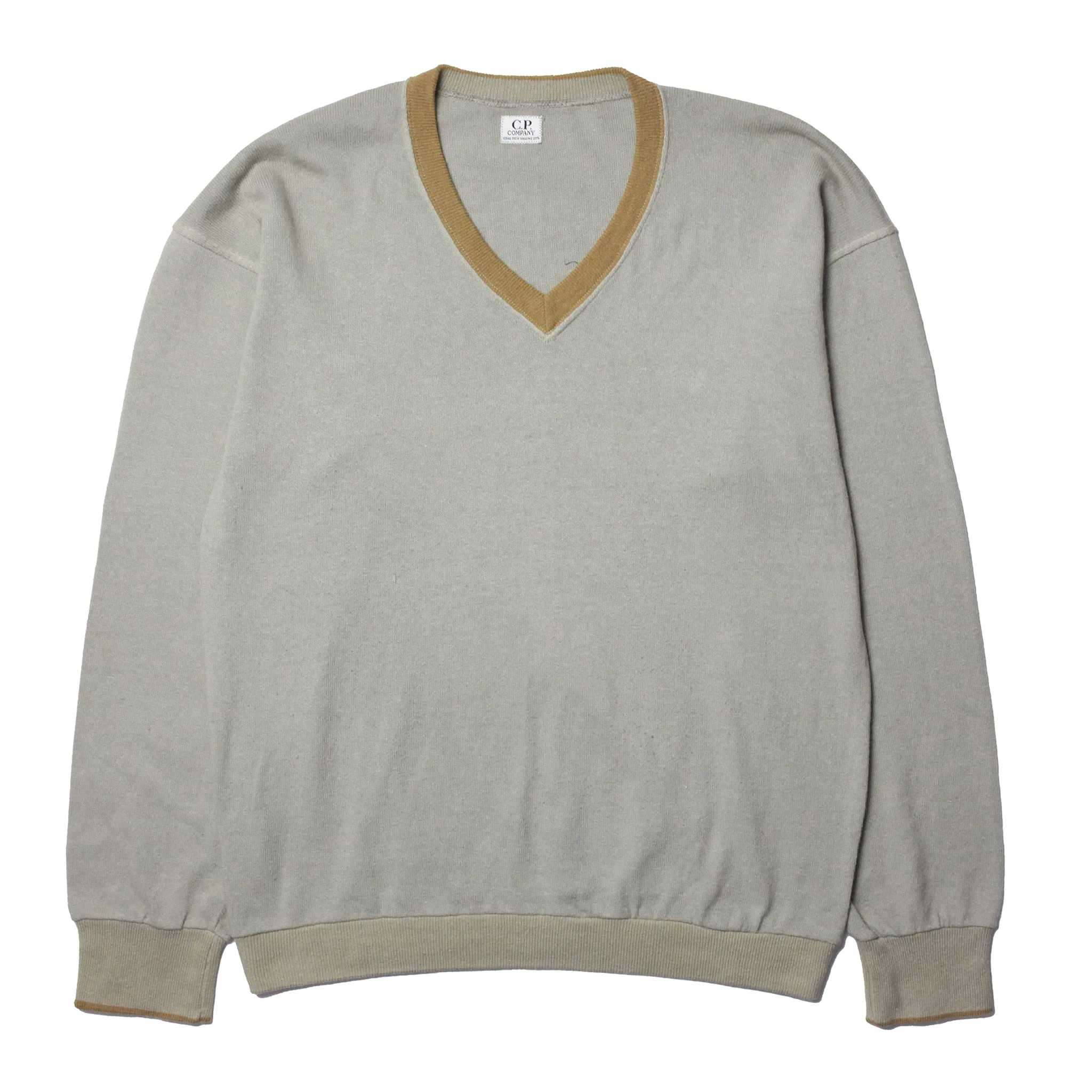 CP Company Ideas from Massimo Osti Grey Fine Knit V Neck Knit Jumper circa 1980's