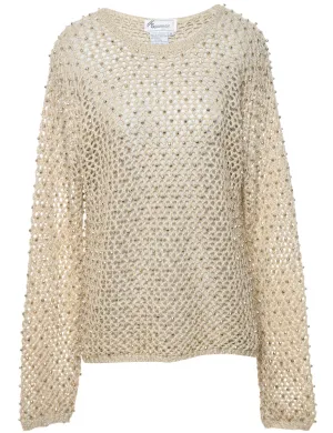 Crochet Beaded Jumper - S