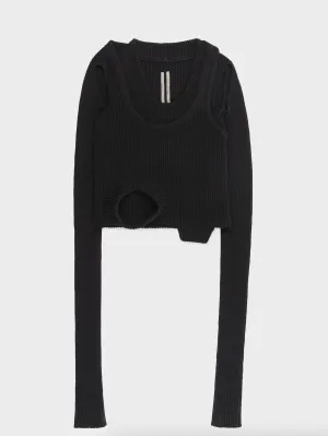 Cropped Double Layered Sweater