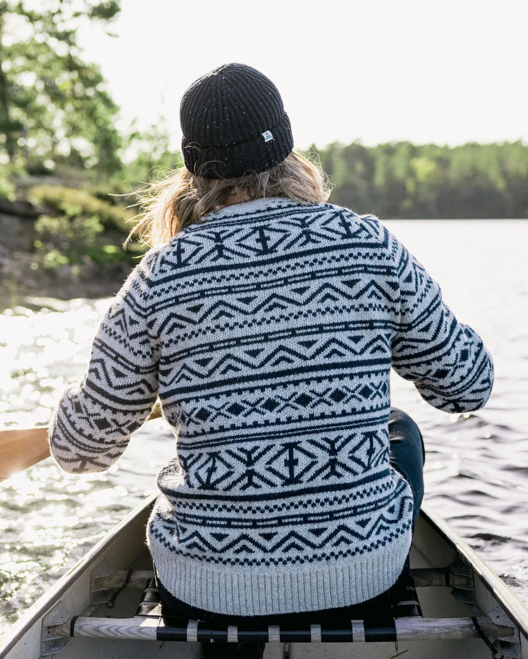 Cutback Fairisle Knitted Jumper - Grey Marl