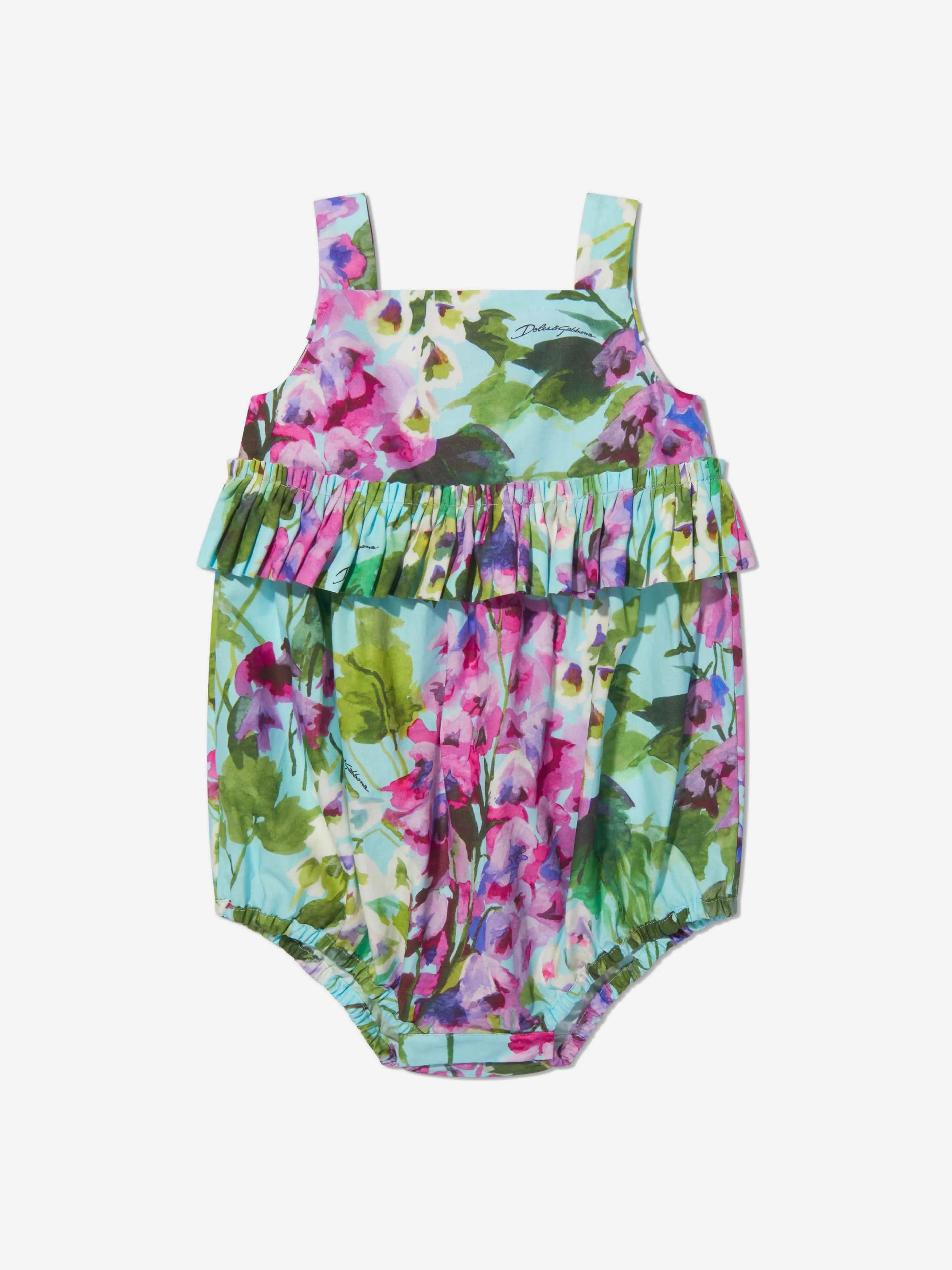 Dolce & Gabbana Baby Girls Cotton Bellflower Print Romper