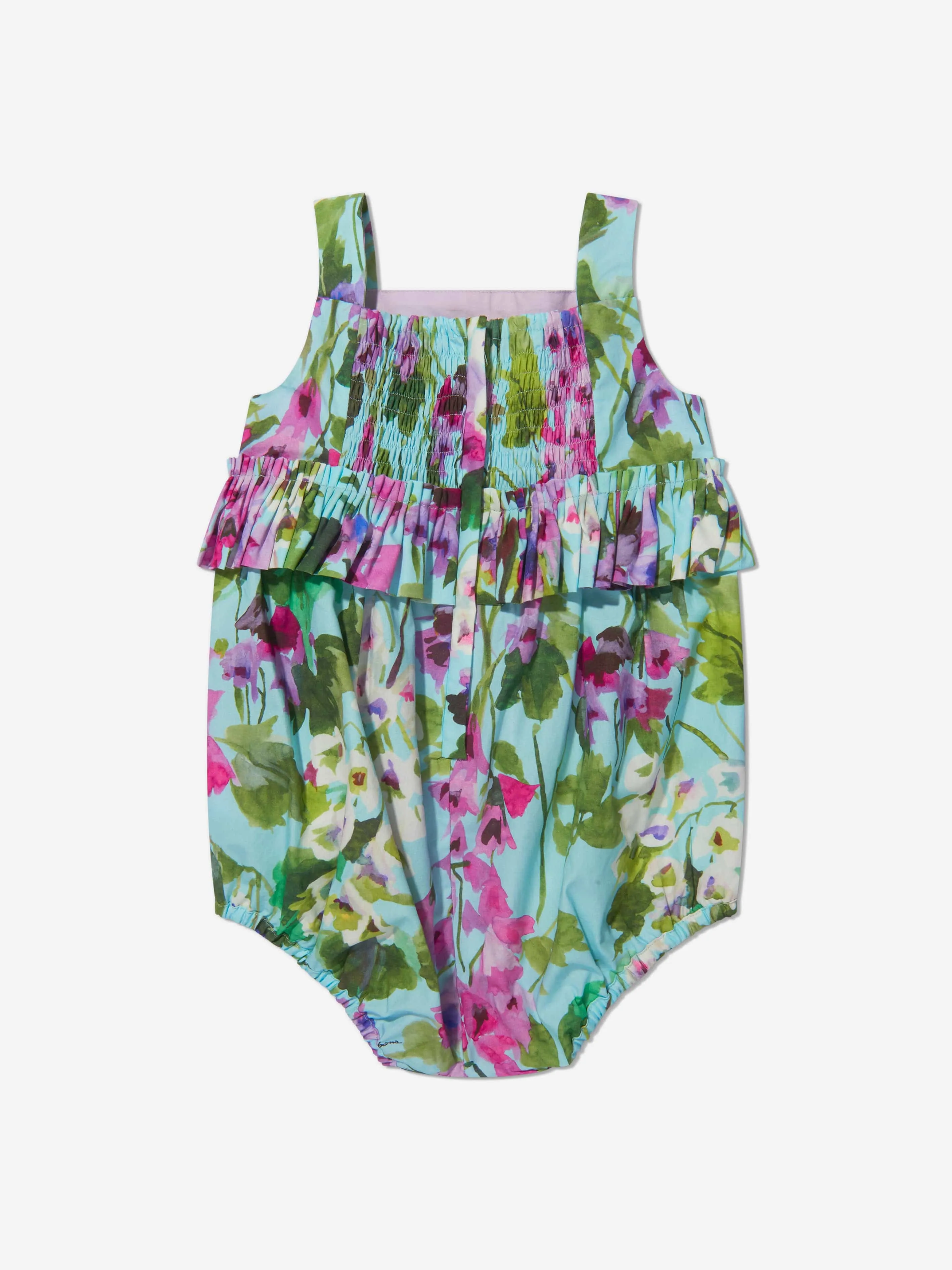 Dolce & Gabbana Baby Girls Cotton Bellflower Print Romper