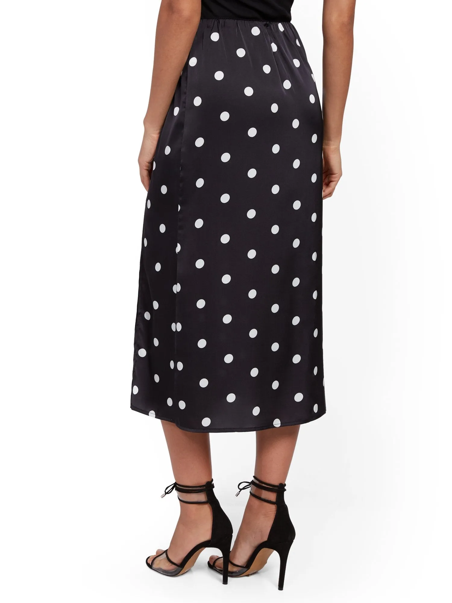 Dot-Print Midi Slip Skirt - 7th Avenue