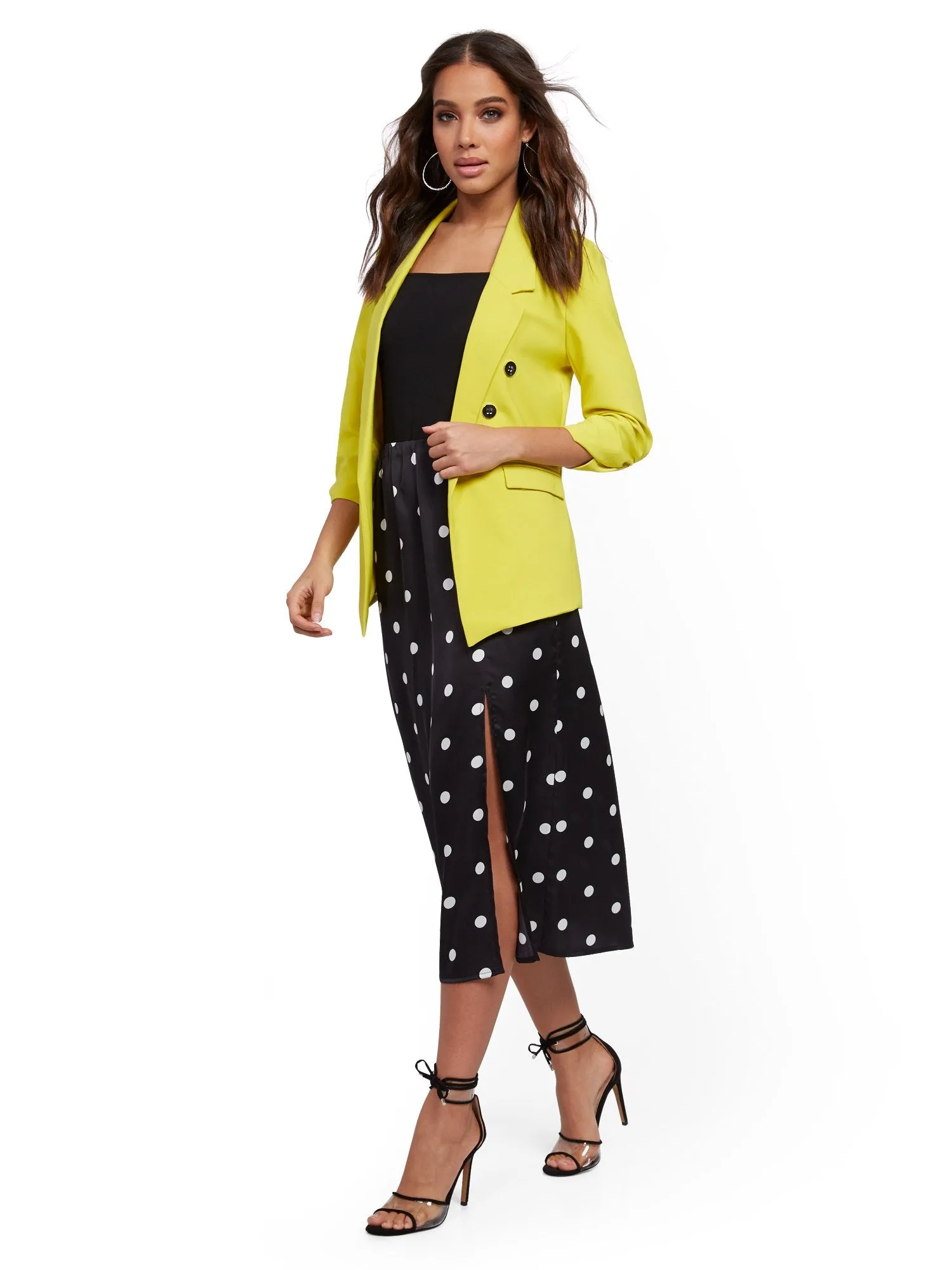 Dot-Print Midi Slip Skirt - 7th Avenue