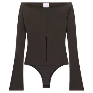 Drop Zipped Crepe Jersey Bodysuit