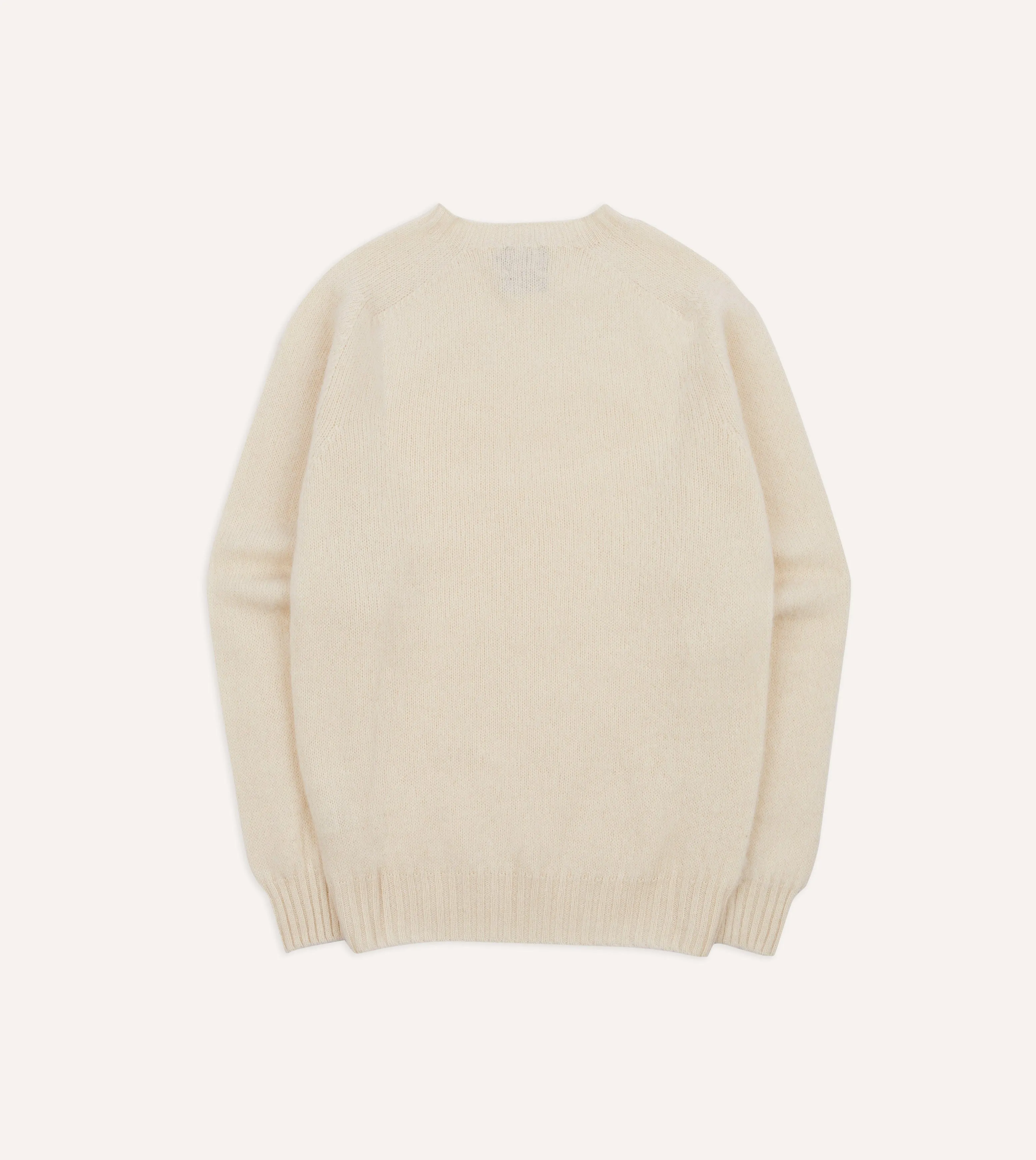 Ecru Brushed Shetland Crew Neck Jumper