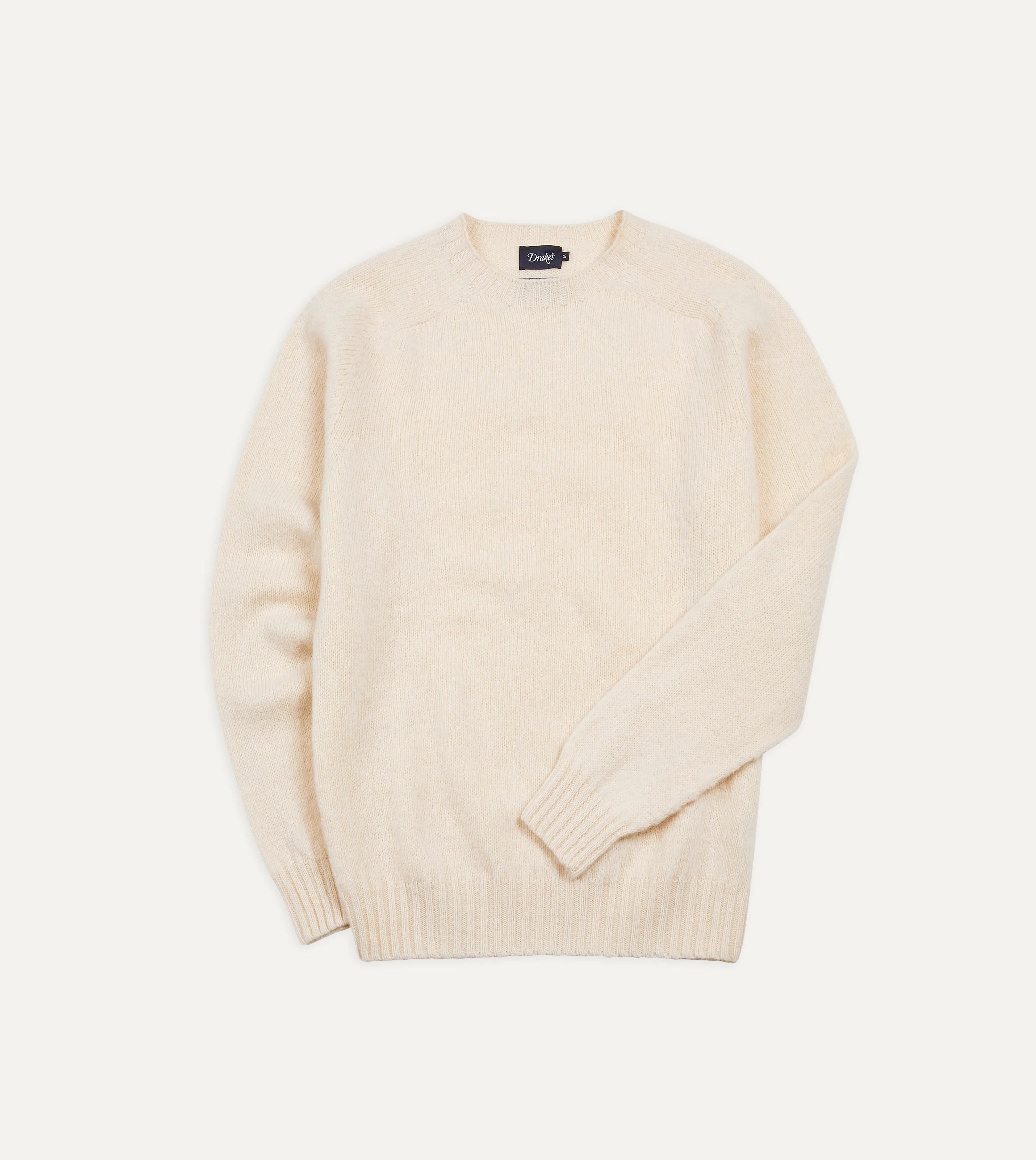 Ecru Brushed Shetland Crew Neck Jumper