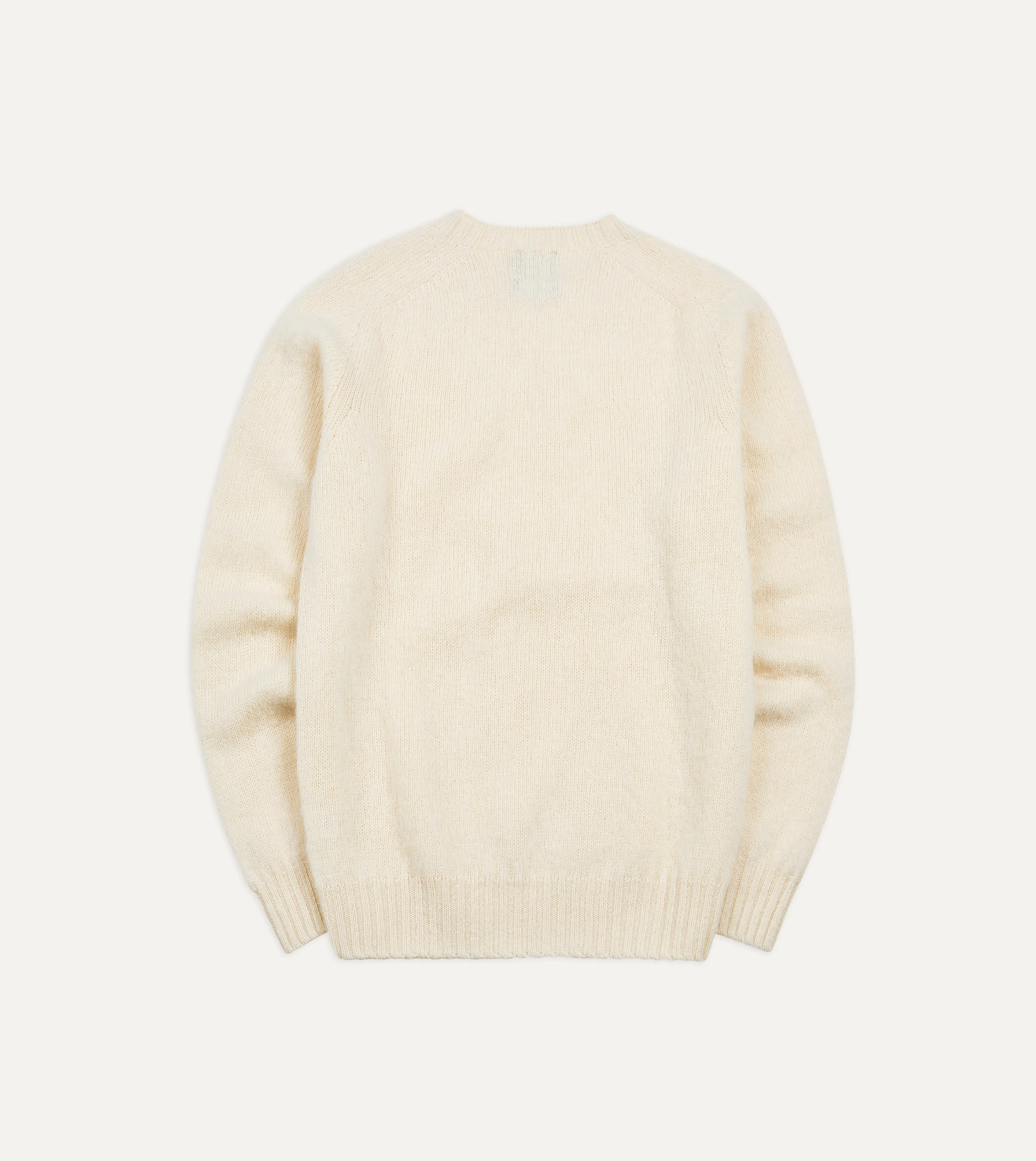 Ecru Brushed Shetland Crew Neck Jumper